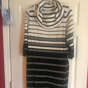 Cowl Sweater dress with 3/4 sleeves